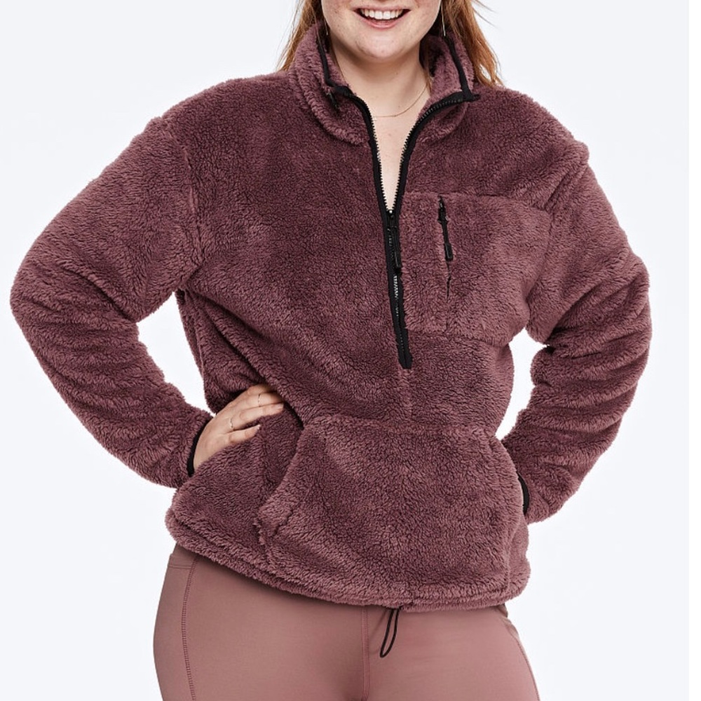 Victorias Secret PINK Teddy Half-Zip Hoodie